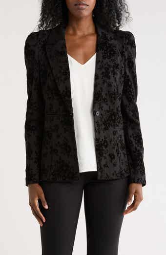 Nicole Miller Floral Flocked Ponte Blazer