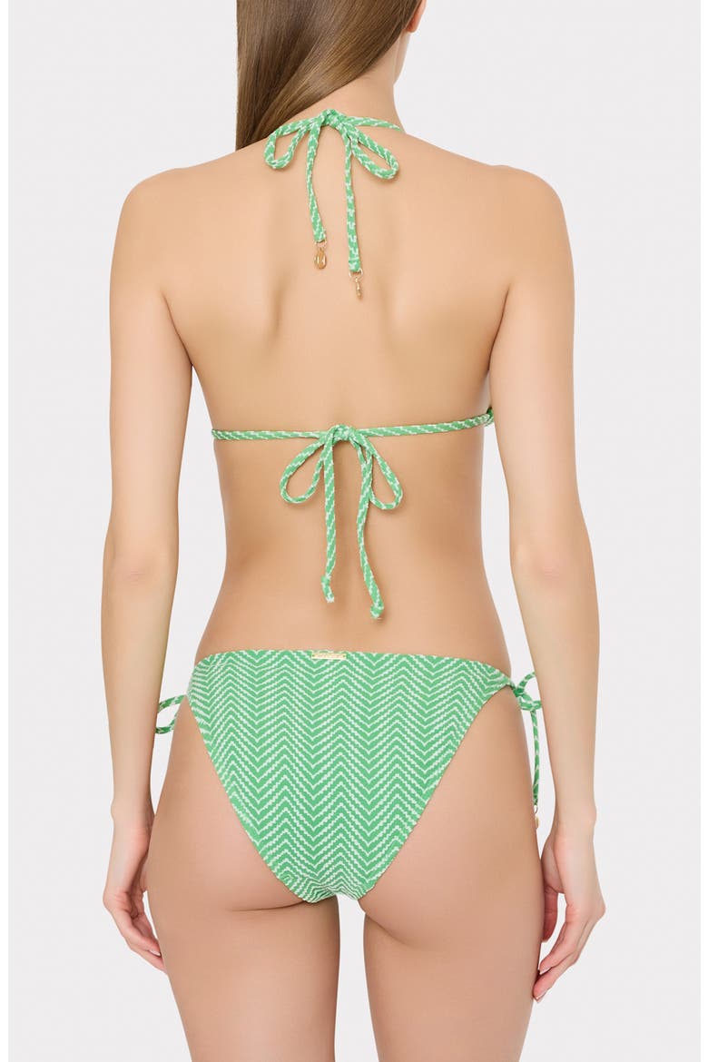 Chevron Triangle Bikini Top, Alternate, color, GREEN