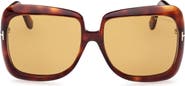 TOM FORD Lorelai 59mm Square Sunglasses