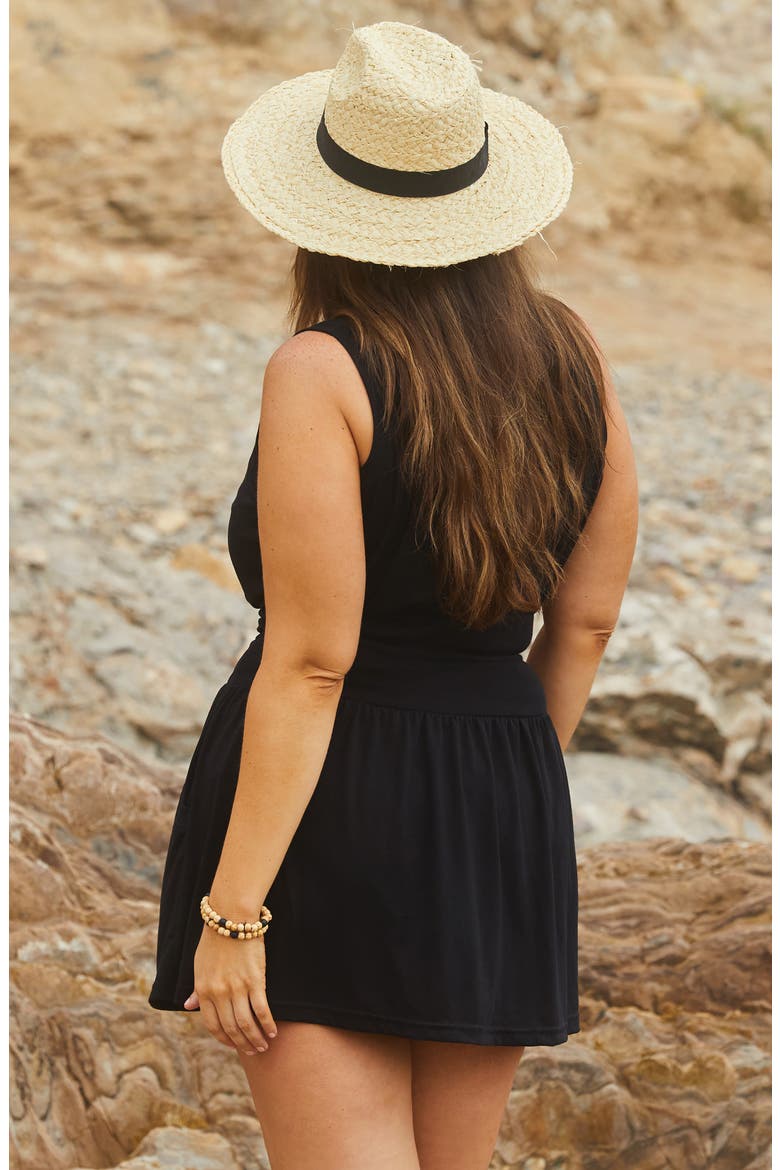 Beach Date Tie Waist Cover-Up Minidress, Alternate, color, BLACK