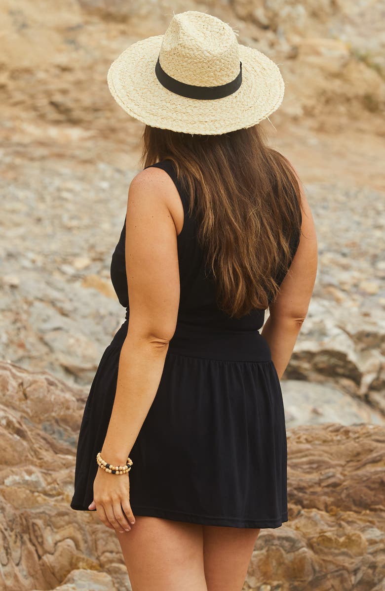 Becca Etc. Beach Date Tie Waist Cover-Up Minidress, Alternate, color, Black