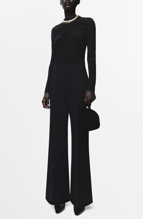 Ruched Long Sleeve Jumpsuit