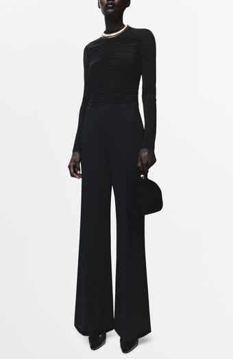 MANGO Ruched Long Sleeve Jumpsuit