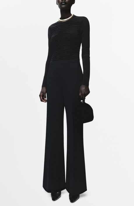 MANGO Ruched Long Sleeve Jumpsuit