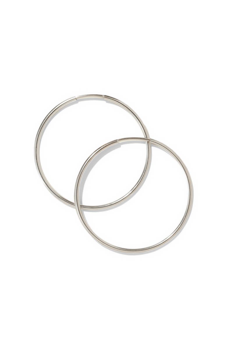 MADE BY MARY Live In Hoop Earrings, Main, color, Silver