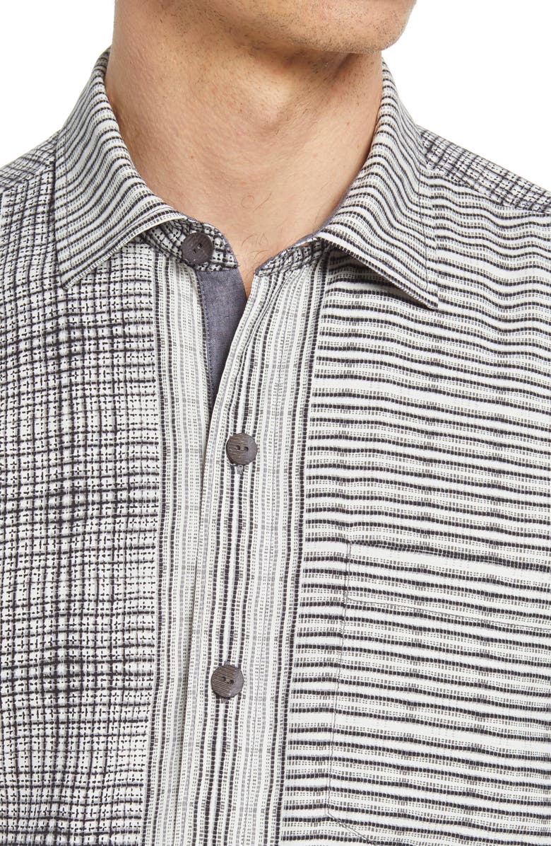 Tommy Bahama Bay Street Blues Short Sleeve Silk Button-Up Shirt, Alternate, color,