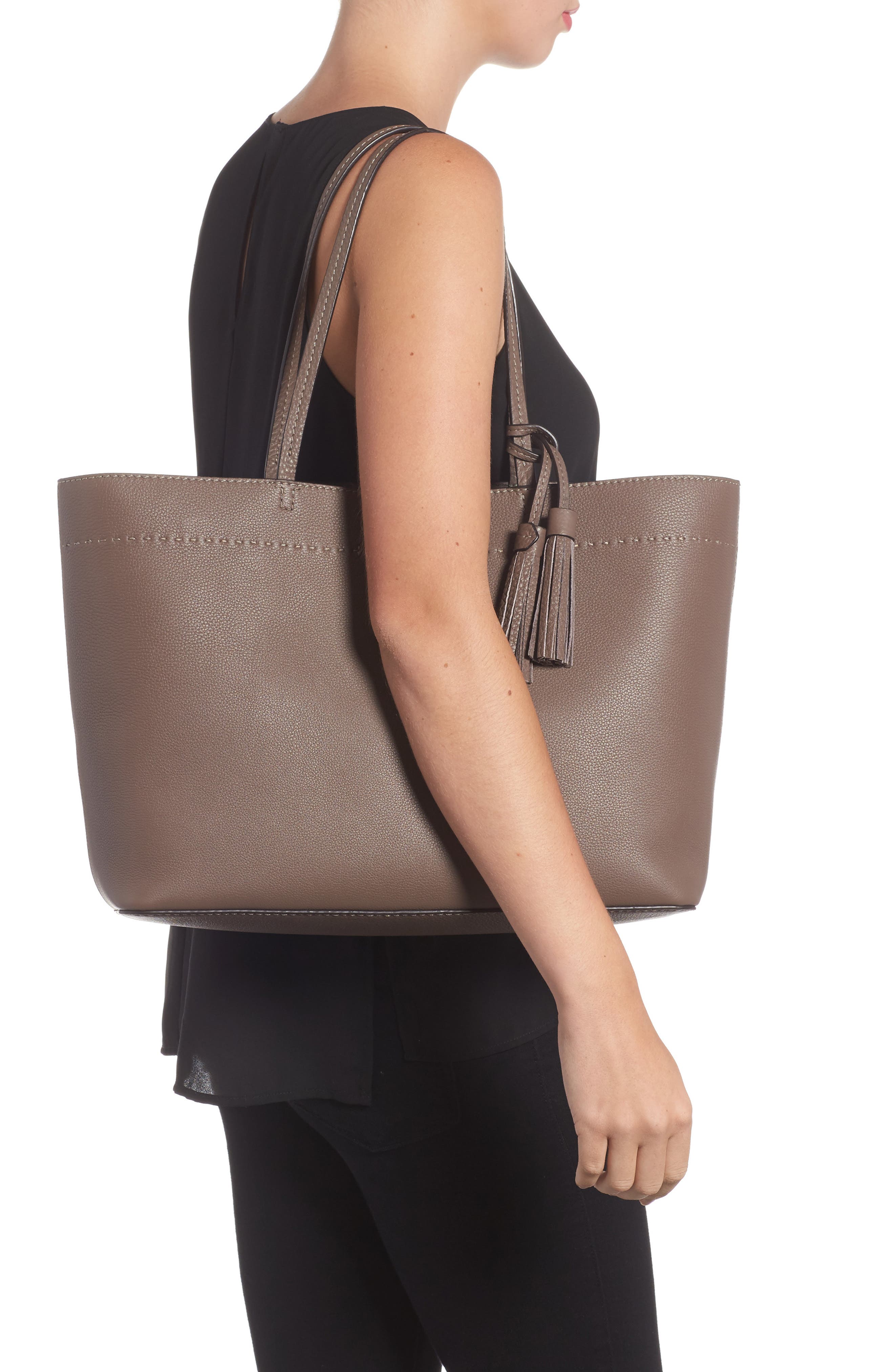 McGraw Leather Laptop Tote, Alternate, color, SILVER MAPLE/ MALACHITE