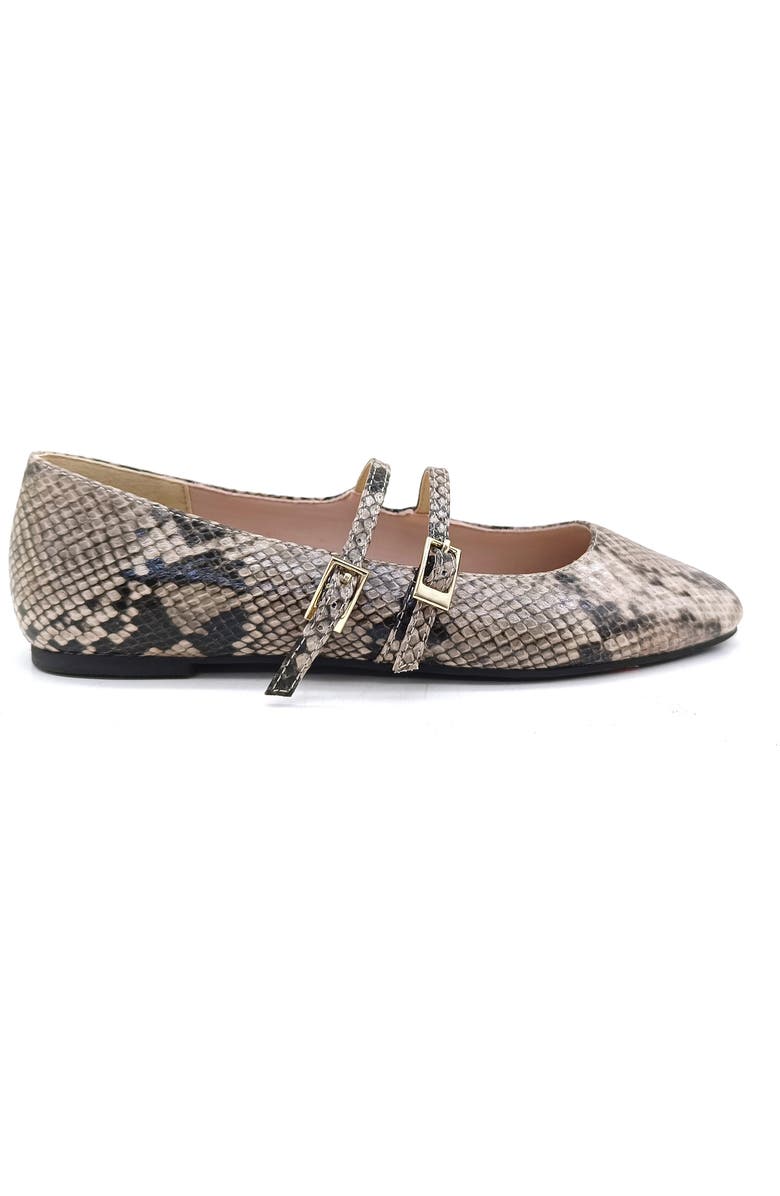 Kenneth Cole Mackenzie Mary Jane Flat, Alternate, color, Taupe Snake