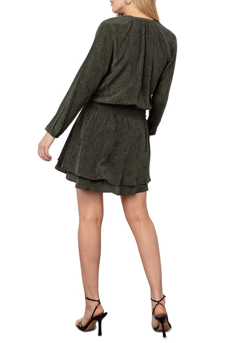 Jasmine Smocked Waist Long Sleeve Dress, Alternate, color, OLIVE SPECKLED