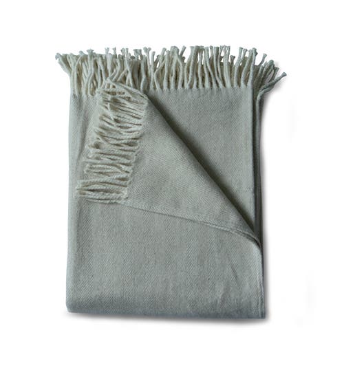 Evangeline 100% Cotton Herringbone Throws In Gray