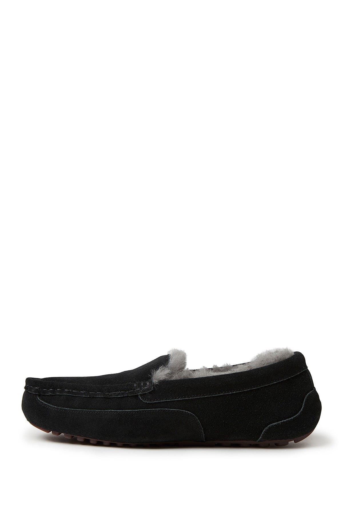 Fireside Melbourne Genuine Shearling Moccasin Slippers, Alternate, color, BLACK