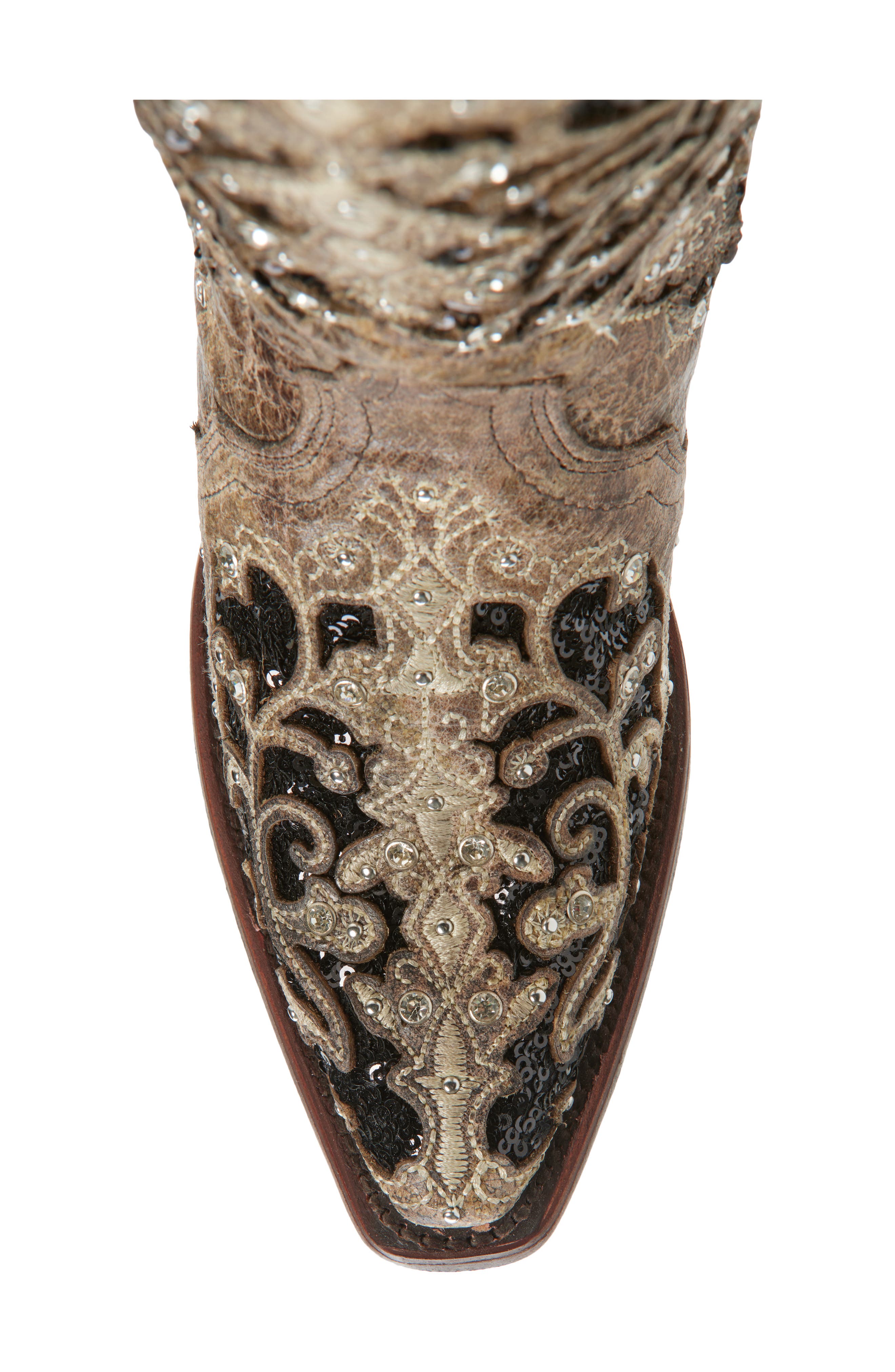 CORRAL Sequin Mid Calf Western Boot, Alternate, color, Brown