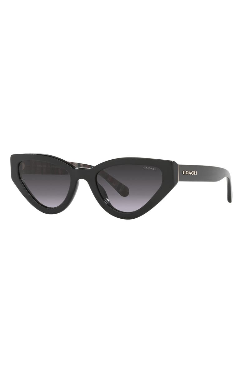COACH 52mm Cat Eye Sunglasses, Alternate, color, Black