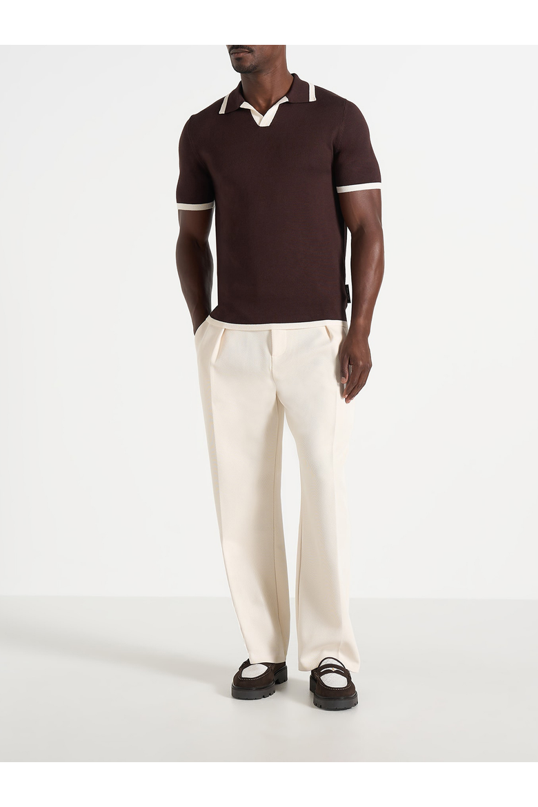 Lambert Contrast Detail Knit Polo, Alternate, color, Brown