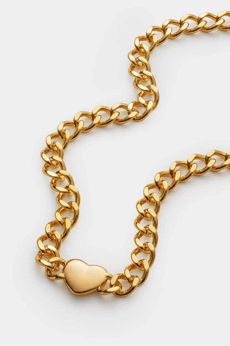 Allure Waterproof Gold Heart Chain Necklace, Alternate, color, Gold