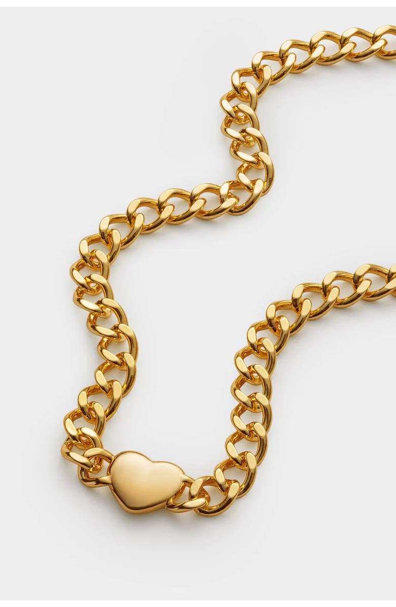 Katie Loxton Allure Waterproof Gold Heart Chain Necklace, Alternate, color, Gold
