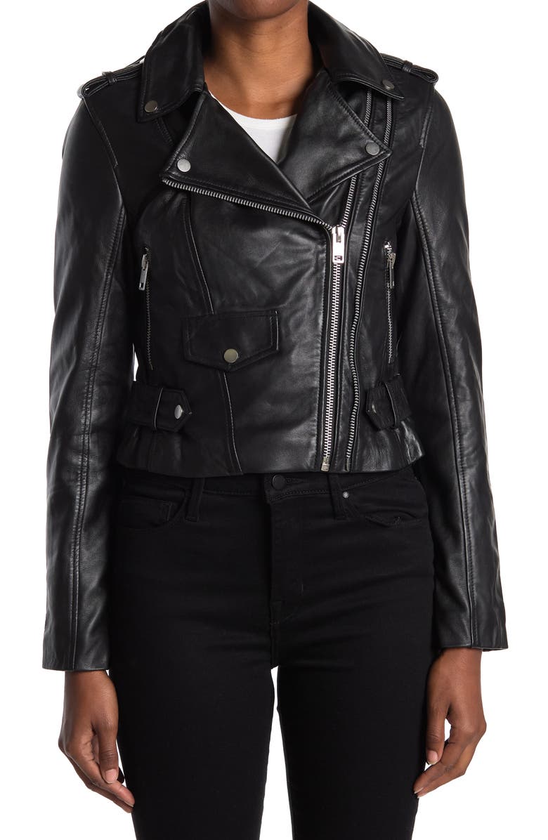 Walter Baker Juls Leather Moto Jacket, Alternate, color,