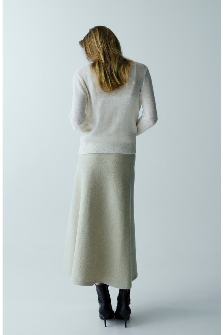 Lace Trim V-Neck Cardigan, Alternate, color, ECRU
