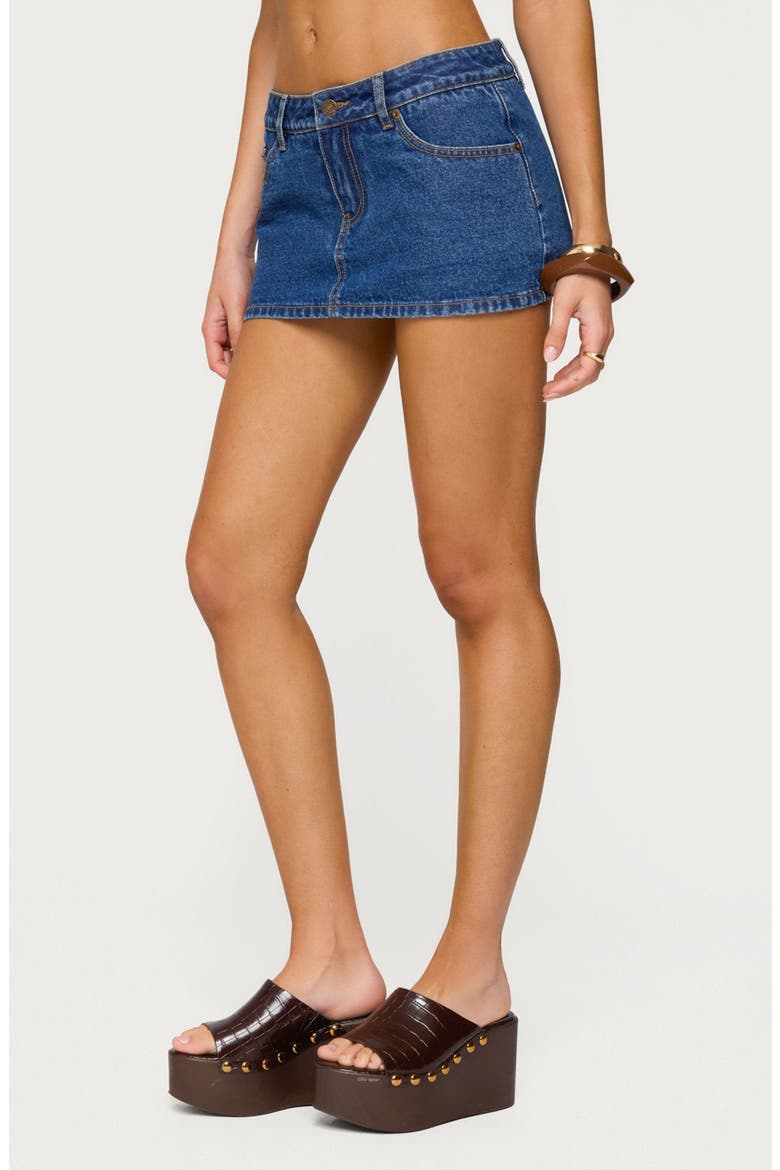 Camelia Low Rise Denim Miniskort, Alternate, color, BLUE-WASHED
