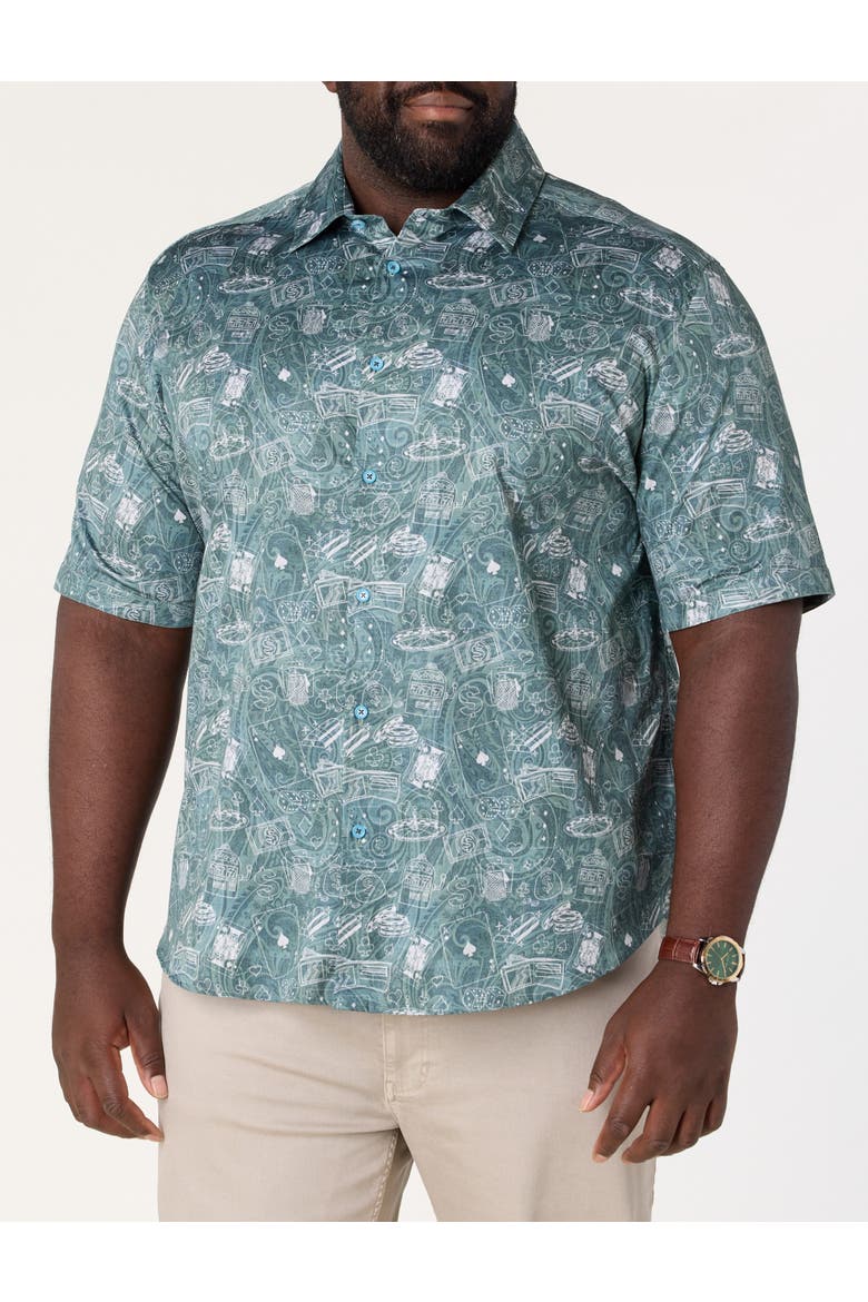 Big & Tall  The Vault Sport Shirt, Alternate, color, EMERALD
