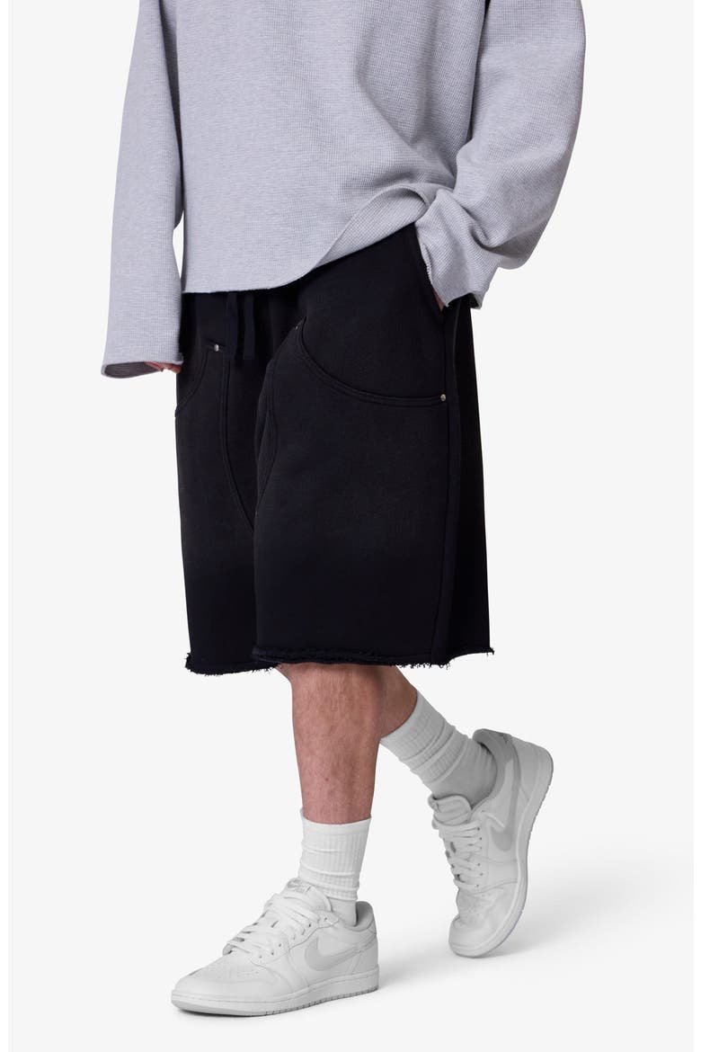 West Double Knee Sweat Shorts, Alternate, color, WASHED BLACK