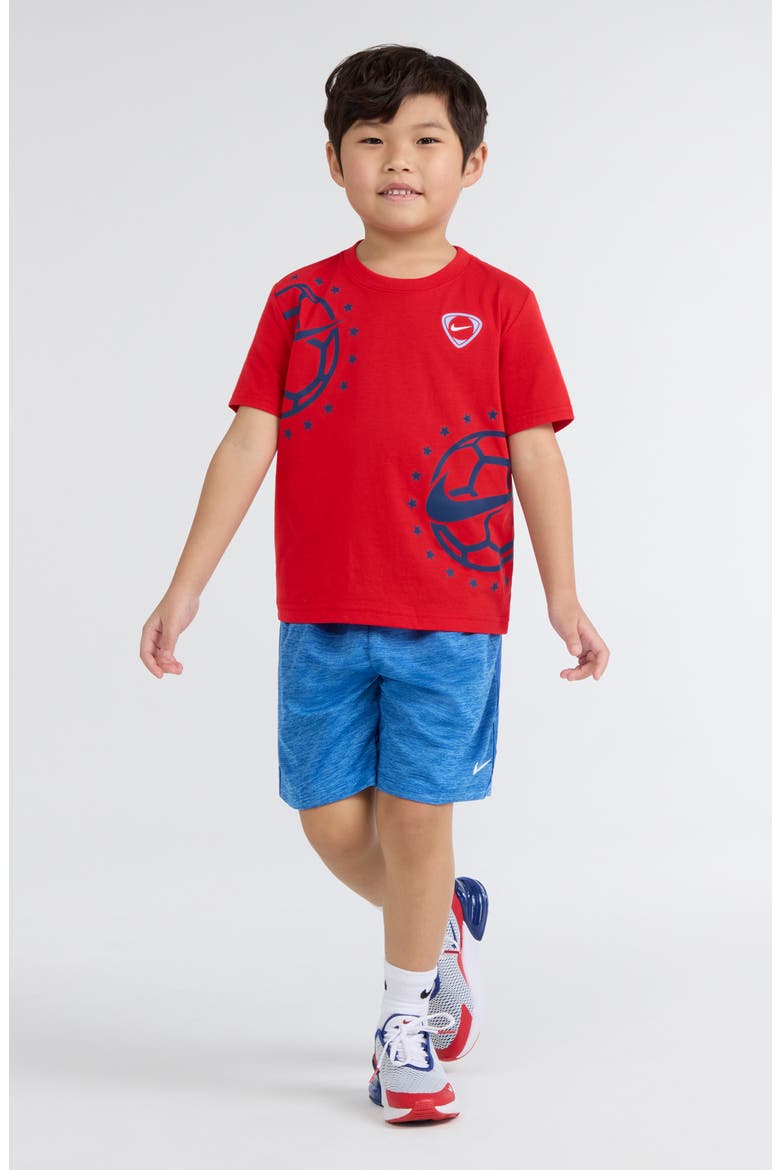 Kids' Soccer Ball Graphic Cotton Blend T-Shirt, Alternate, color, UNIVERSITY RED