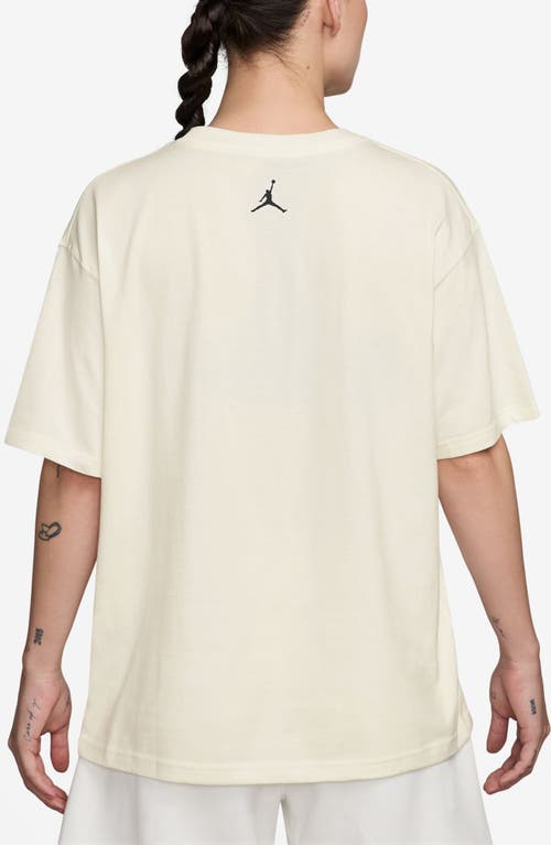 Jordan Logo Cotton Graphic T-shirt In Neutral