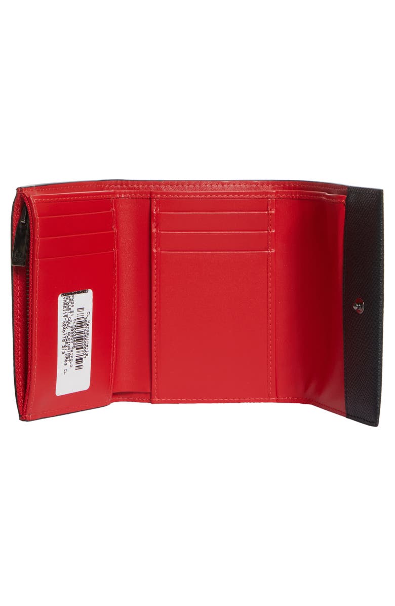 Christian Louboutin Groovy Calfskin Trifold Wallet, Alternate, color, 