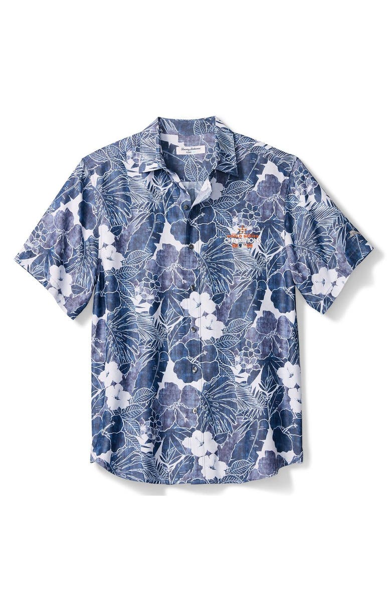 Tommy Bahama Men's Tommy Bahama Navy Houston Astros 2022 World Series Champions Coconut Point Button-Up Short Sleeve Shirt, Alternate, color, 
