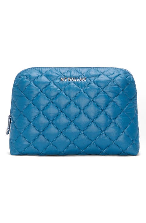 Medium Double Zip Quilted Cosmetics Pouch