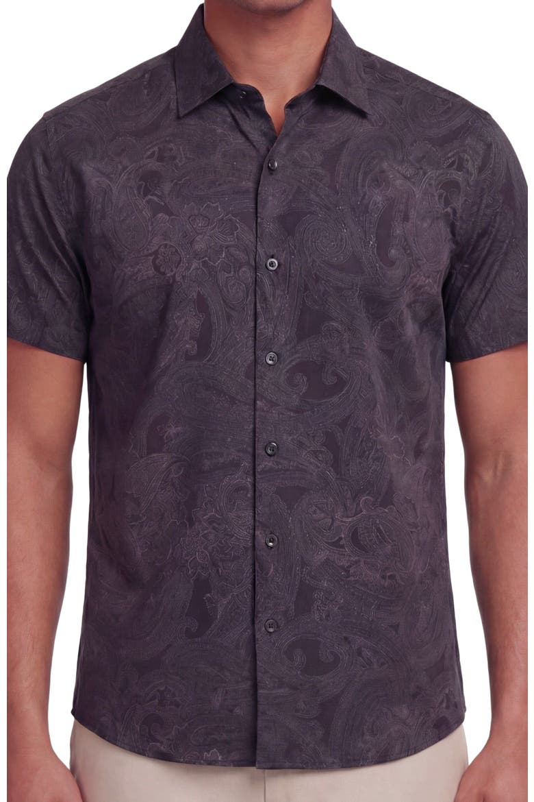 Paisley Explosion Mens Printed Button Up Shirt, Alternate, color, PAISLEY EXPLOSION BLACK