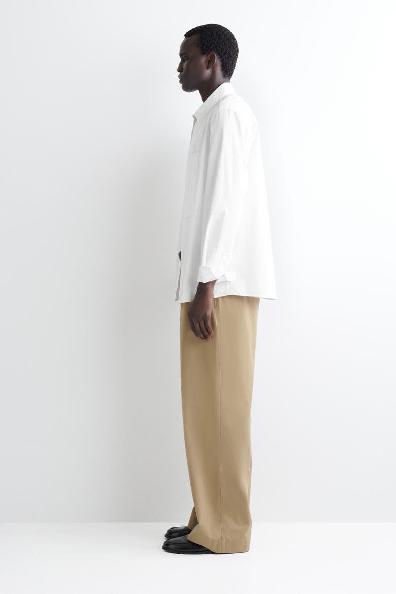 Slim Pocket-detail Pima Cotton Shirt, Alternate, color, WHITE