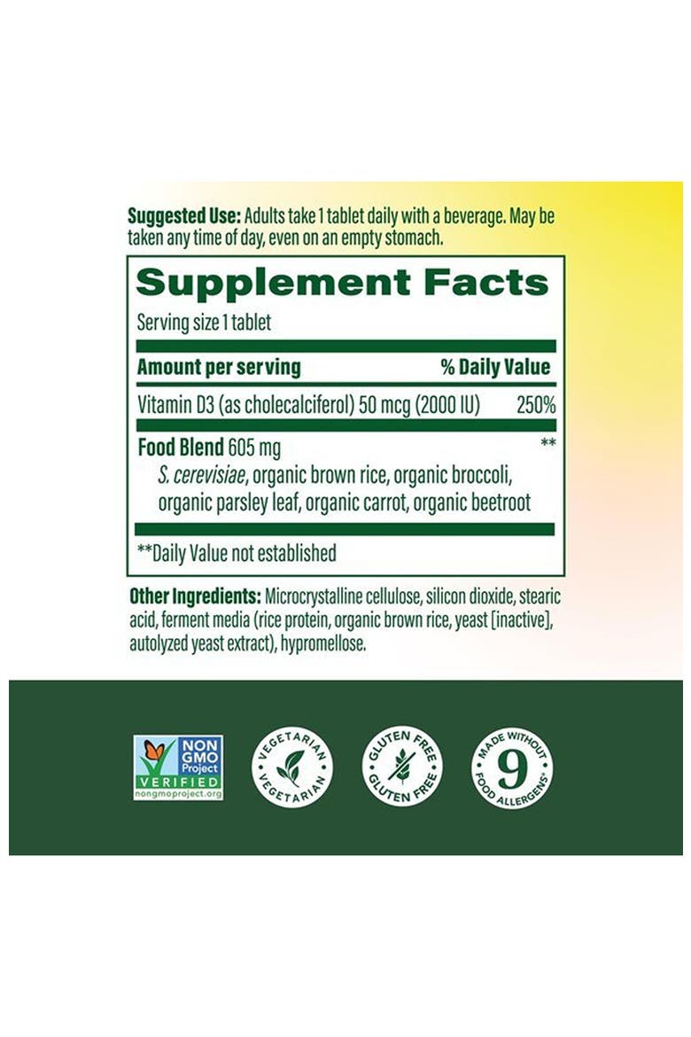 Vitamin D3 2000 IU (50 mcg), Vegetarian, Gluten Free, Non-GMO, Kosher, 60 Tablets, Alternate, color, None