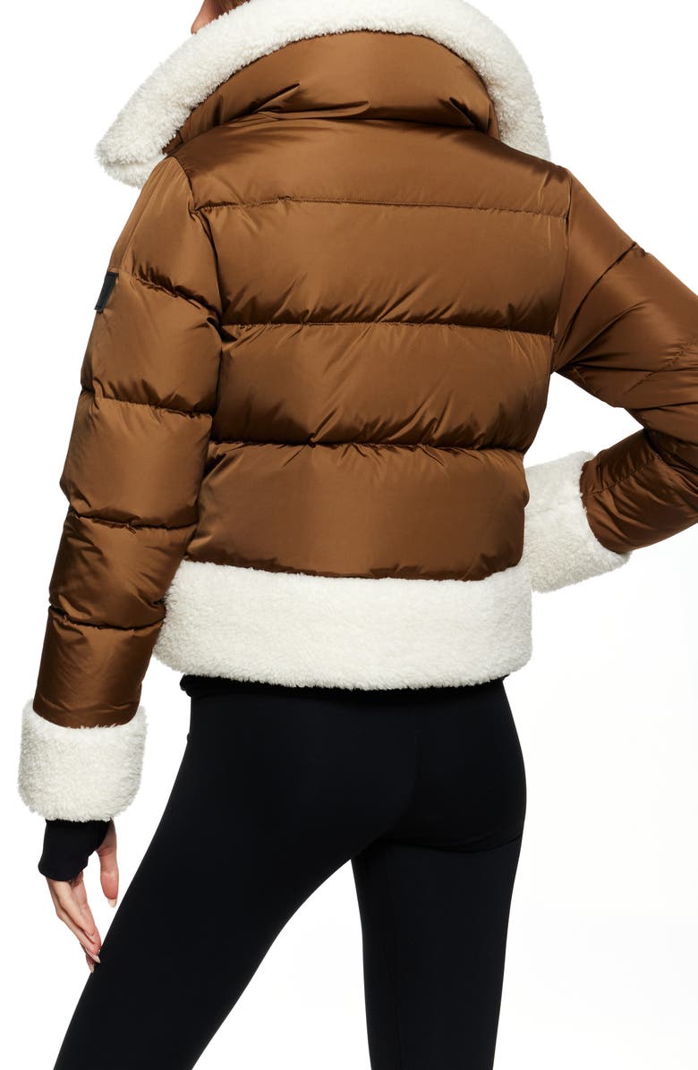 SAM. Bennet Faux Shearling Quilted Down Coat, Alternate, color, Matte Walnut