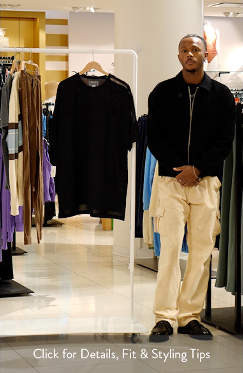 Mesh Panel Cotton Blend T-Shirt, sales video thumbnail