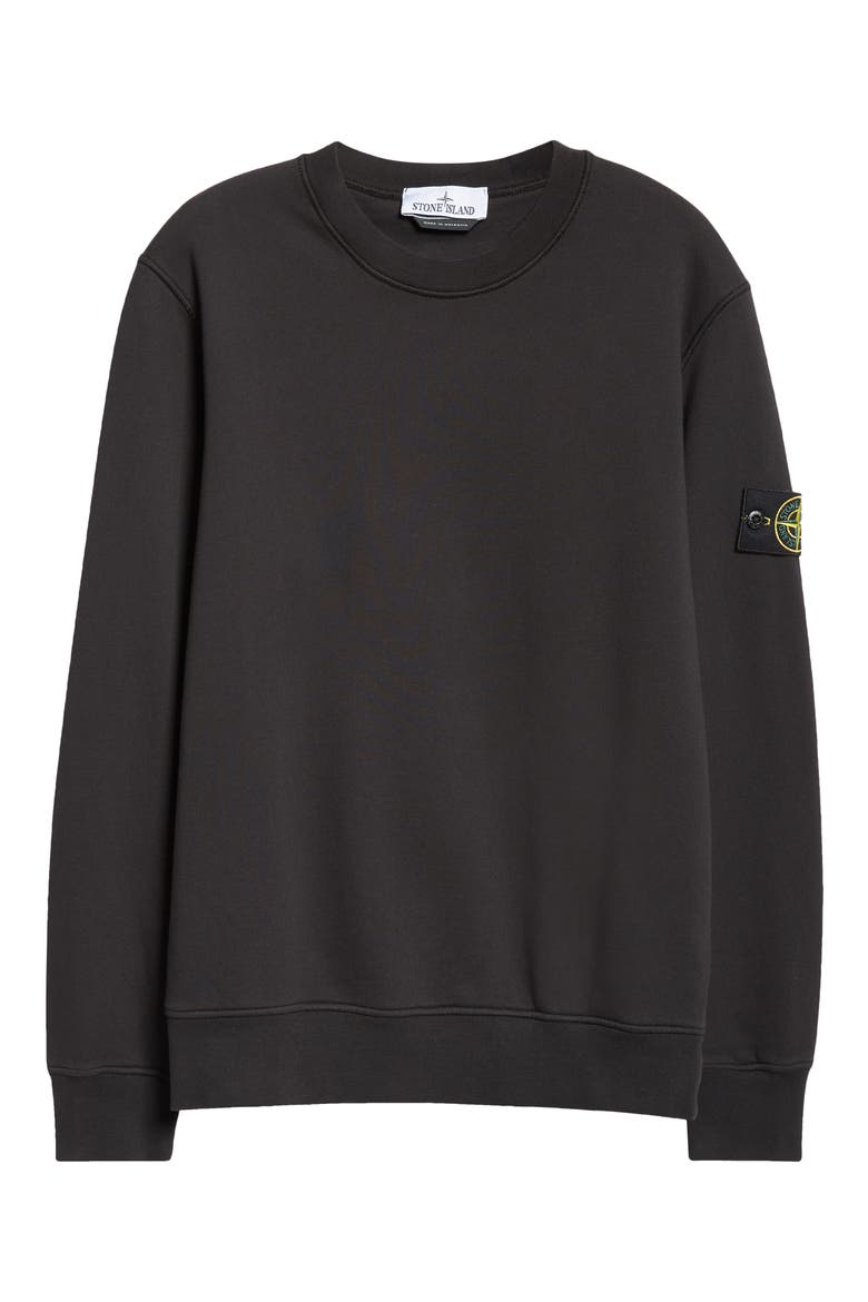 Compass Logo Patch Fleece Sweatshirt, Alternate, color, BLACK
