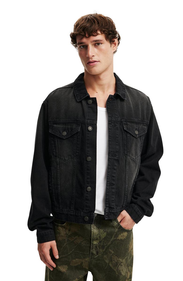 Cotton On Men's Denim Trucker Jacket, Main, color,