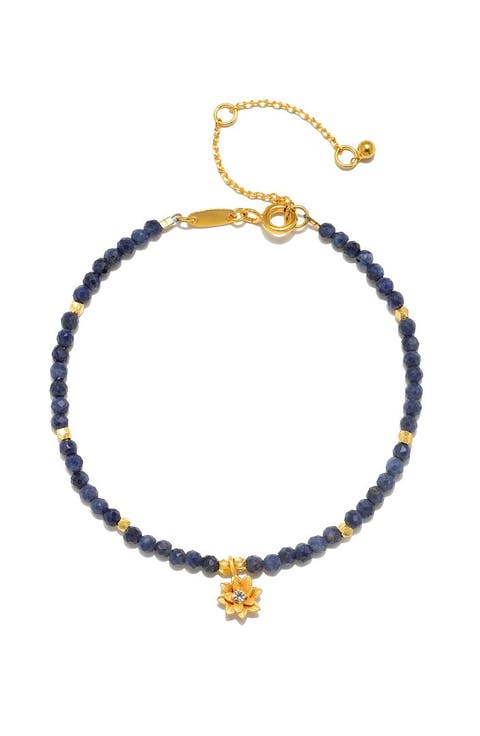 Sapphire Lotus September Birthstone Bracelet