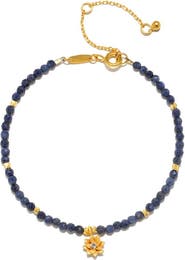 Satya Jewelry Sapphire Lotus September Birthstone Bracelet