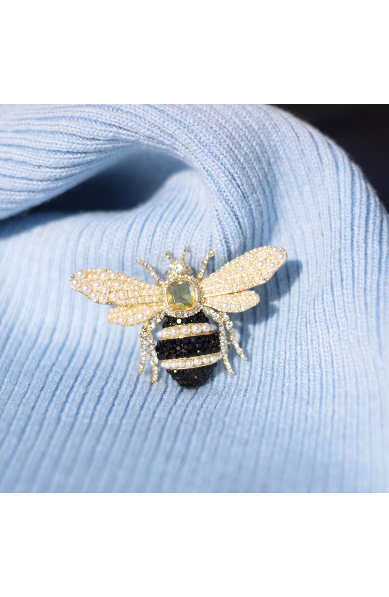 Bill Skinner Studio Bejewelled & Pearl Bee Brooch, Alternate, color, 