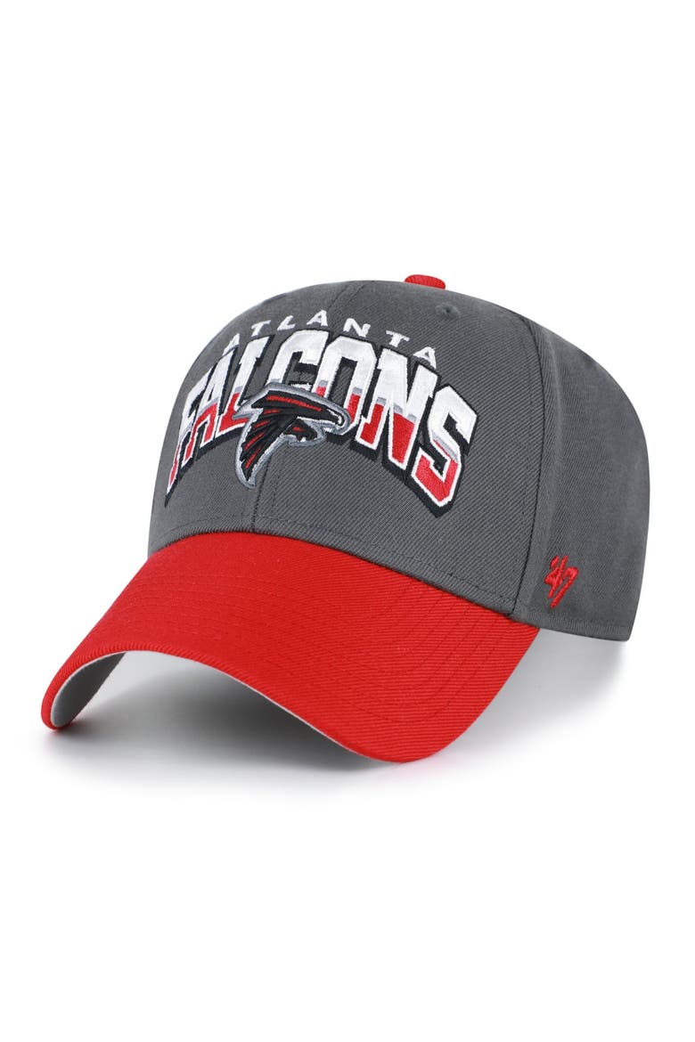 Men's '47 Charcoal Atlanta Falcons Split Block MVP Adjustable Hat, Main, color, Charcoal