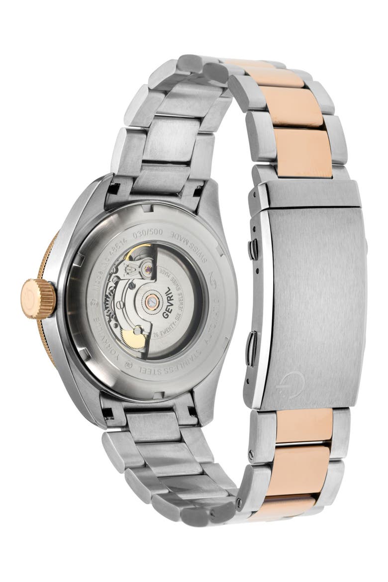 Yorkville Swiss Automatic Bracelet Watch, 43mm, Alternate, color, TWO TONED SS IPRG