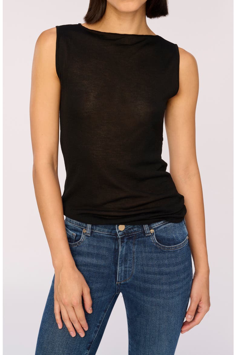 Sleeveless Knit Shell, Main, color, BLACK (KNIT)