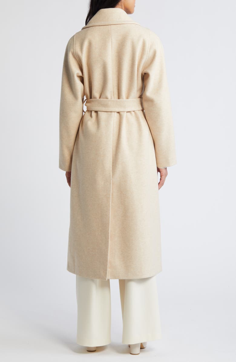 Bernardo Double Breasted Belted Coat, Alternate, color, Oatmeal