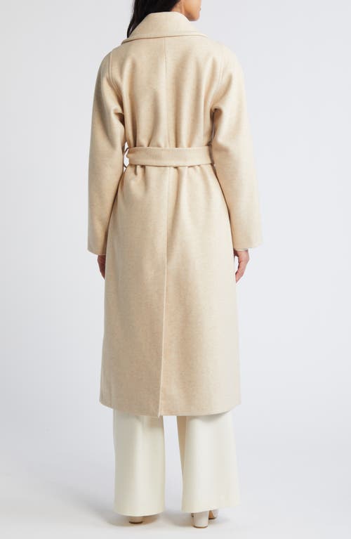 Bernardo Double Breasted Belted Coat In Oatmeal