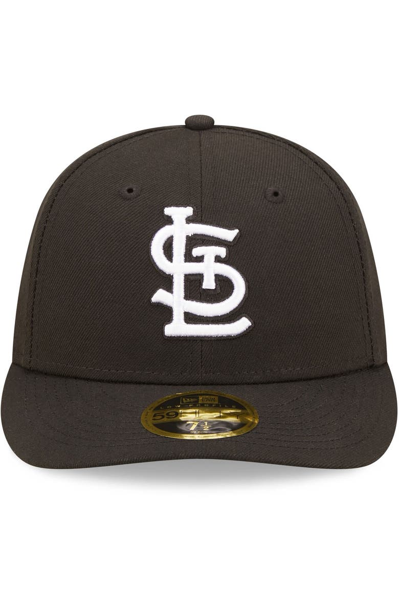New Era Men's New Era St. Louis Cardinals Black & White Low Profile 59FIFTY Fitted Hat, Alternate, color, 