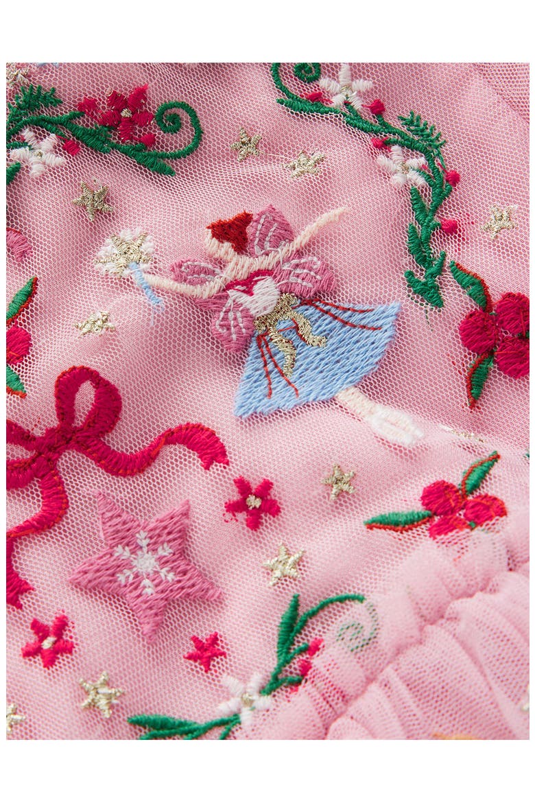 Kids' Embroidered Tulle Ruffle Dress, Alternate, color, PINK