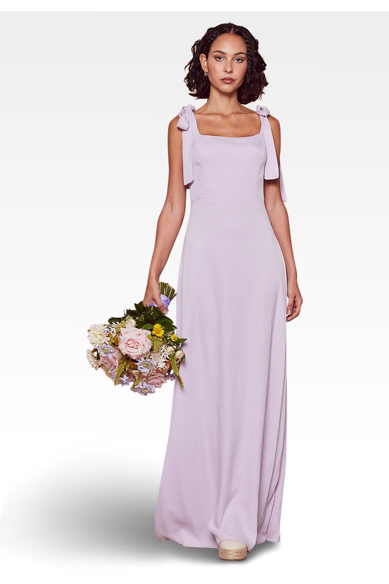 Allegra Tie Shoulder Bridesmaid Dress, Main, color, Lilac