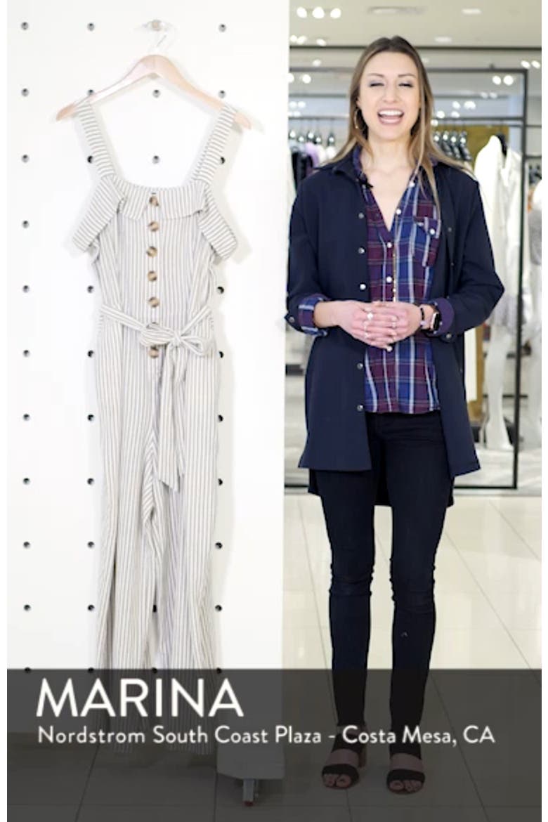 Stripe Tie Front Linen Blend Jumpsuit video