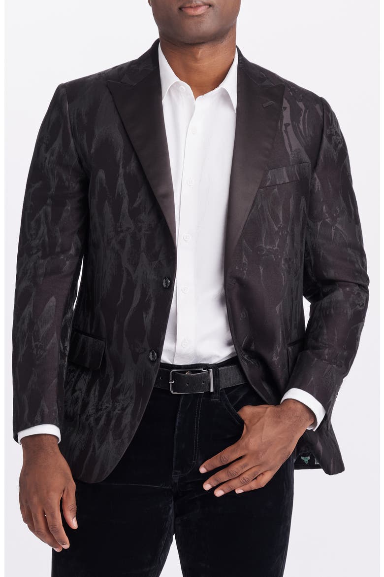 Dryden Print Sport Coat, Main, color, BLACK